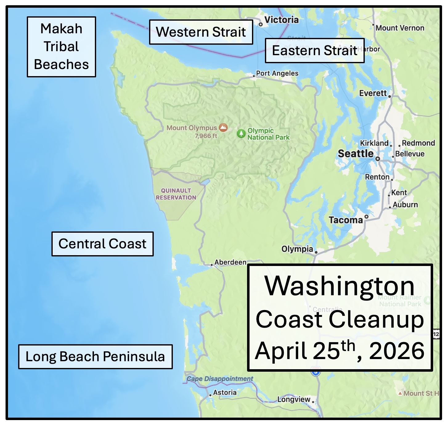 Volunteers gathered for the Washington Coast Cleanup honoring Earth Day